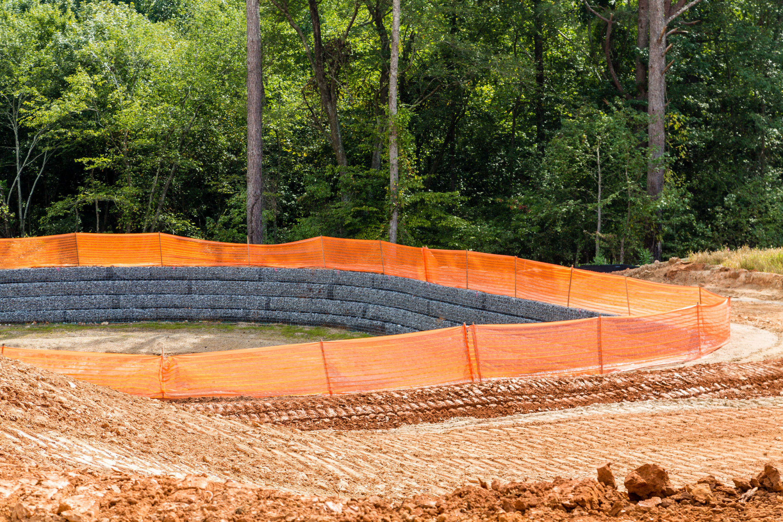 A Silt Fence Around a Retention Pond